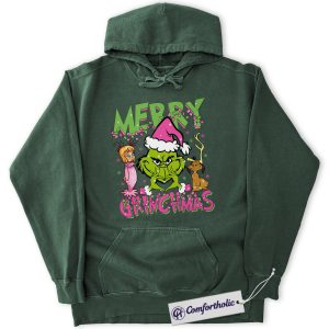 The Grinch Hoodie, Christmas Hoodie, Animated Graphic Pullover, Christmas Comfort Colors Hoodie