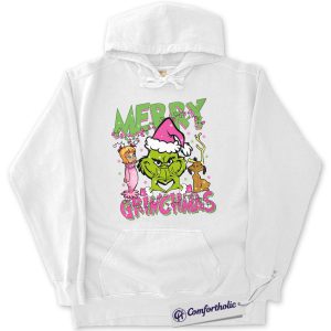 Alternative view of The Grinch Hoodie, Christmas Hoodie, Animated Graphic Pullover, Christmas Comfort Colors Hoodie