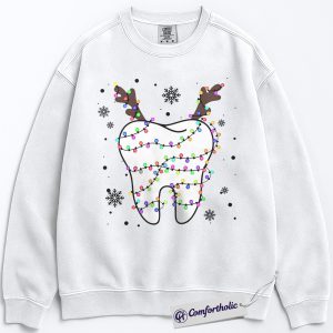 Tooth Christmas Sweatshirt, Funny Dentist Holiday Sweatshirt, Cute Dental Hygienist Graphic Sweatshirt, Christmas Gift for Dental Assistant, Christmas Comfort Colors Sweatshirt