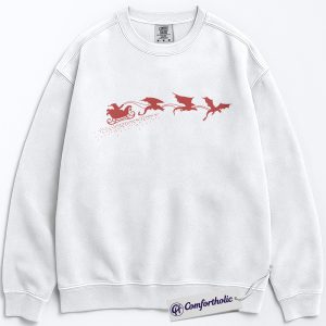 Fourth Wing Christmas Sweatshirt, Dragon Sleigh Fantasy Bookish Pullover, Cozy Literary Graphic Sweatshirt, Holiday Gift for Readers and Sarah J. Maas Fans, Book Lover Comfort Colors Sweatshirt