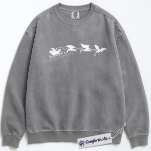 Alternative view of Fourth Wing Christmas Sweatshirt, Dragon Sleigh Fantasy Bookish Sweatshirt, Cozy Literary Graphic Pullover, Holiday Gift for Readers and Sarah J. Maas Fans, Book Lover Comfort Colors Sweatshirt
