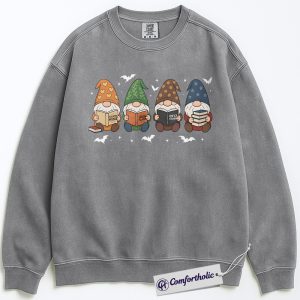 Alternative view of The Empyrean Series Sweatshirt, Fourth Wing Iron Flame Onyx Storm Sweatshirt, Cute Gnome Book Lover Graphic Crewneck , Fantasy Reading Gift for Readers, Christmas Comfort Colors Sweatshirt