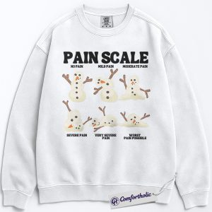 Alternative view of Pain Scale Snowman Sweatshirt, Funny Nurse Christmas Pullover, Medical Humor Holiday Graphic Sweatshirt, Cute Winter RN Gift for Healthcare Workers, Christmas Comfort Colors Sweatshirt