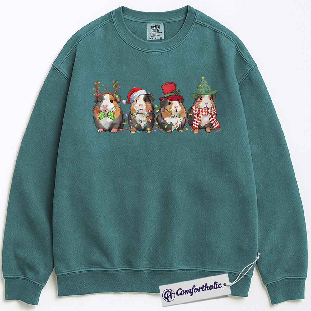 Guinea Pig Christmas Sweatshirt, Cute Holiday Pet Pullover, Funny Festive Animal Graphic Crewneck, Christmas Gift for Guinea Pig Lovers, Christmas Comfort Colors Sweatshirt - Image 7