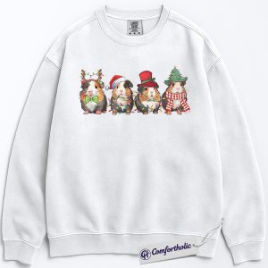 Alternative view of Guinea Pig Christmas Sweatshirt, Cute Holiday Pet Pullover, Funny Festive Animal Graphic Crewneck, Christmas Gift for Guinea Pig Lovers, Christmas Comfort Colors Sweatshirt