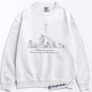 Nativity Scene Christmas Sweatshirt, Faith-Based Holiday Pullover, Christian Bible Verse Graphic Crewneck, Religious Christmas Gift for Believers, Christmas Comfort Colors Sweatshirt