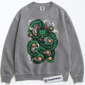 Alternative view of Shenron Sweatshirt, Dragon Ball Z Sweatshirt, Anime Graphic Sweatshirt, Comfort Colors Sweatshirt