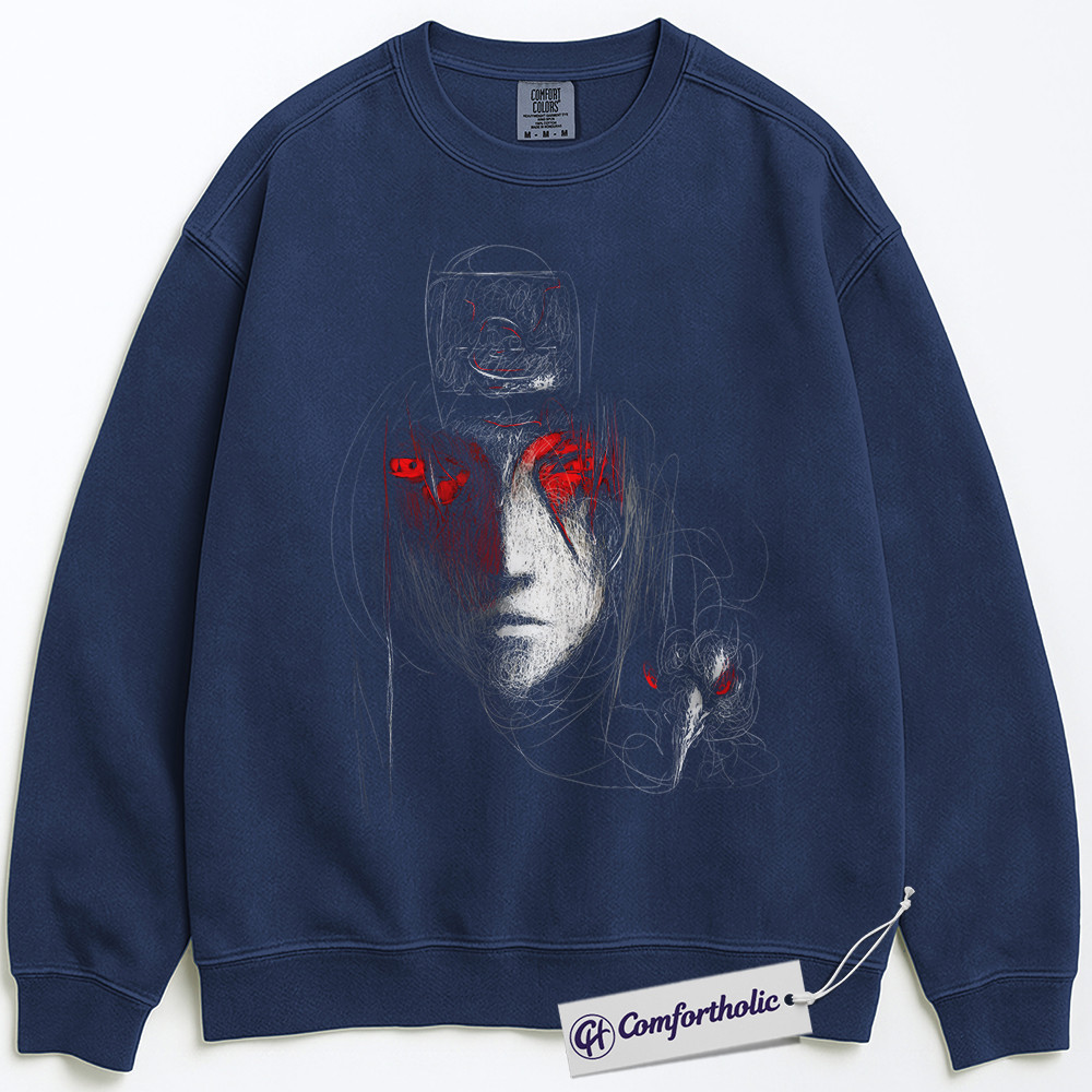 Itachi Uchiha Sweatshirt, Akatsuki Sweatshirt, Naruto Sweatshirt, Anime Graphic Sweatshirt, Comfort Colors Sweatshirt - Image 2