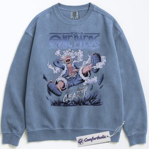 Alternative view of Monkey D Luffy Gear 5 Sweatshirt, One Piece Sweatshirt, Anime Graphic Sweatshirt, Comfort Colors Sweatshirt