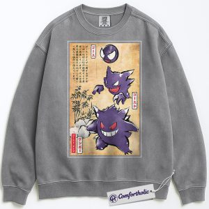 Gengar, Gastly & Haunter Sweatshirt, Pokemon Sweatshirt, PKM Sweatshirt, Anime Graphic Sweatshirt, Comfort Colors Sweatshirt