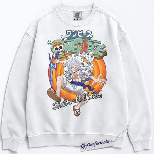 Alternative view of Monkey D Luffy Sweatshirt, One Piece Sweatshirt, Anime Graphic Sweatshirt, Comfort Colors Sweatshirt