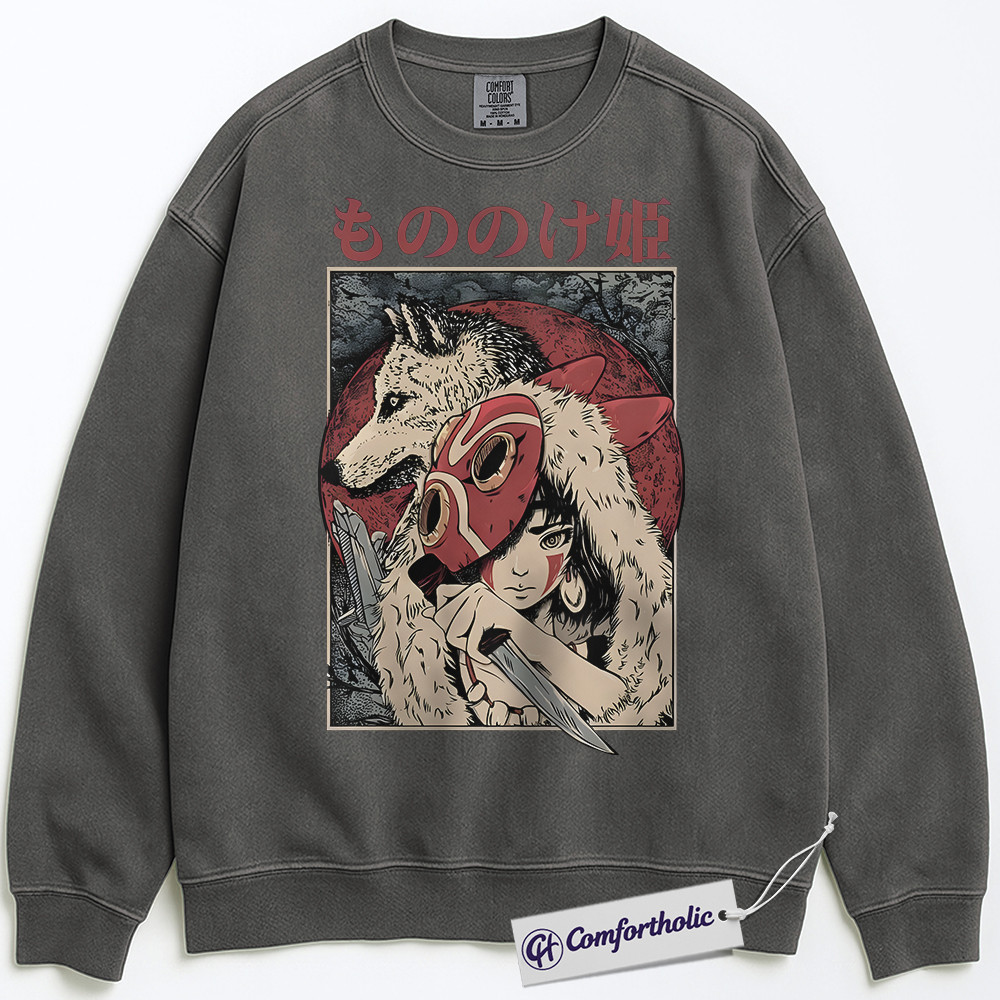 Princess Mononoke Sweatshirt, Studio Ghibli Sweatshirt, Anime Graphic Sweatshirt, Christmas Comfort Colors Sweatshirt - Image 3