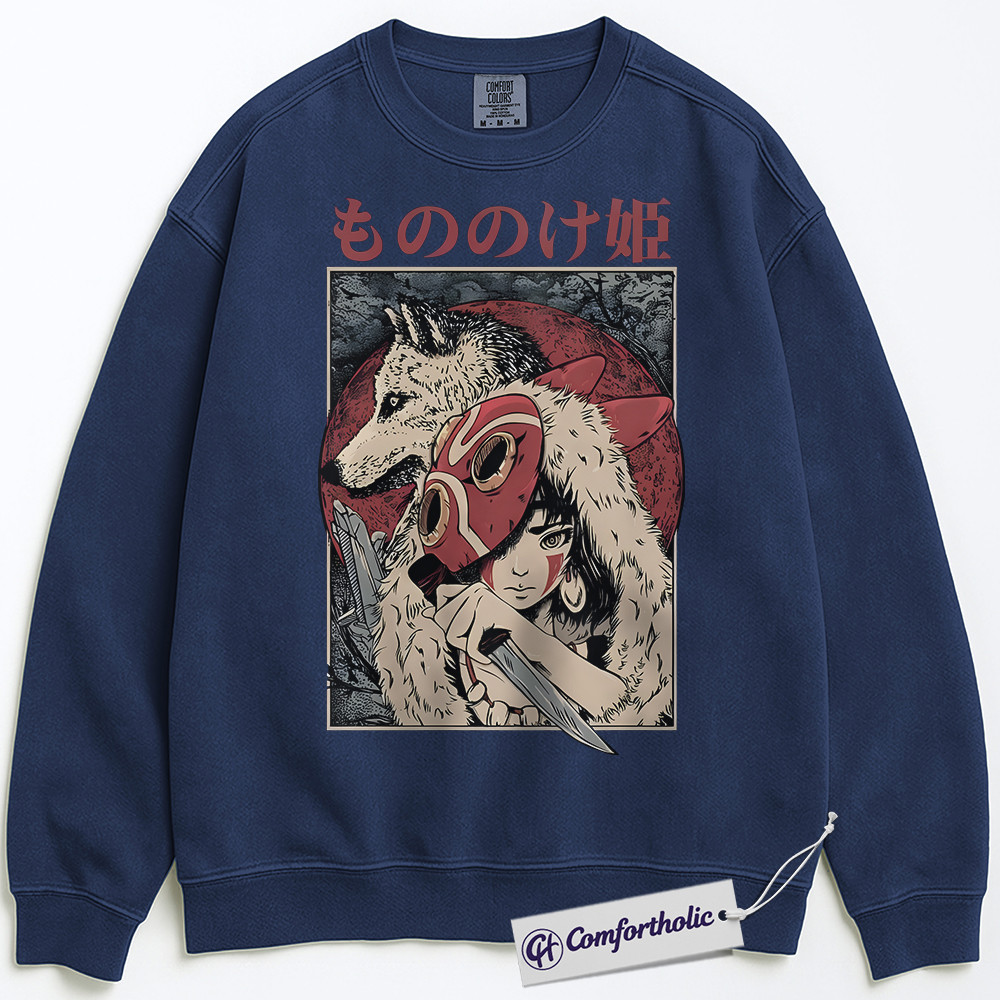 Princess Mononoke Sweatshirt, Studio Ghibli Sweatshirt, Anime Graphic Sweatshirt, Christmas Comfort Colors Sweatshirt - Image 4