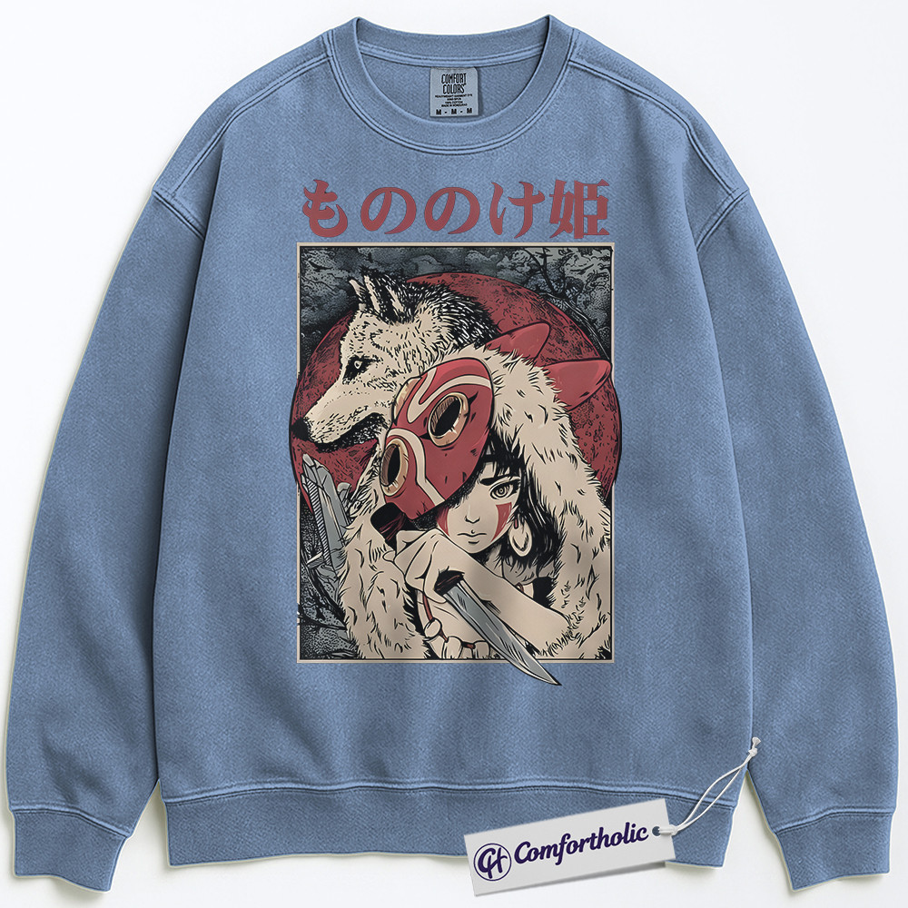 Princess Mononoke Sweatshirt, Studio Ghibli Sweatshirt, Anime Graphic Sweatshirt, Christmas Comfort Colors Sweatshirt - Image 5