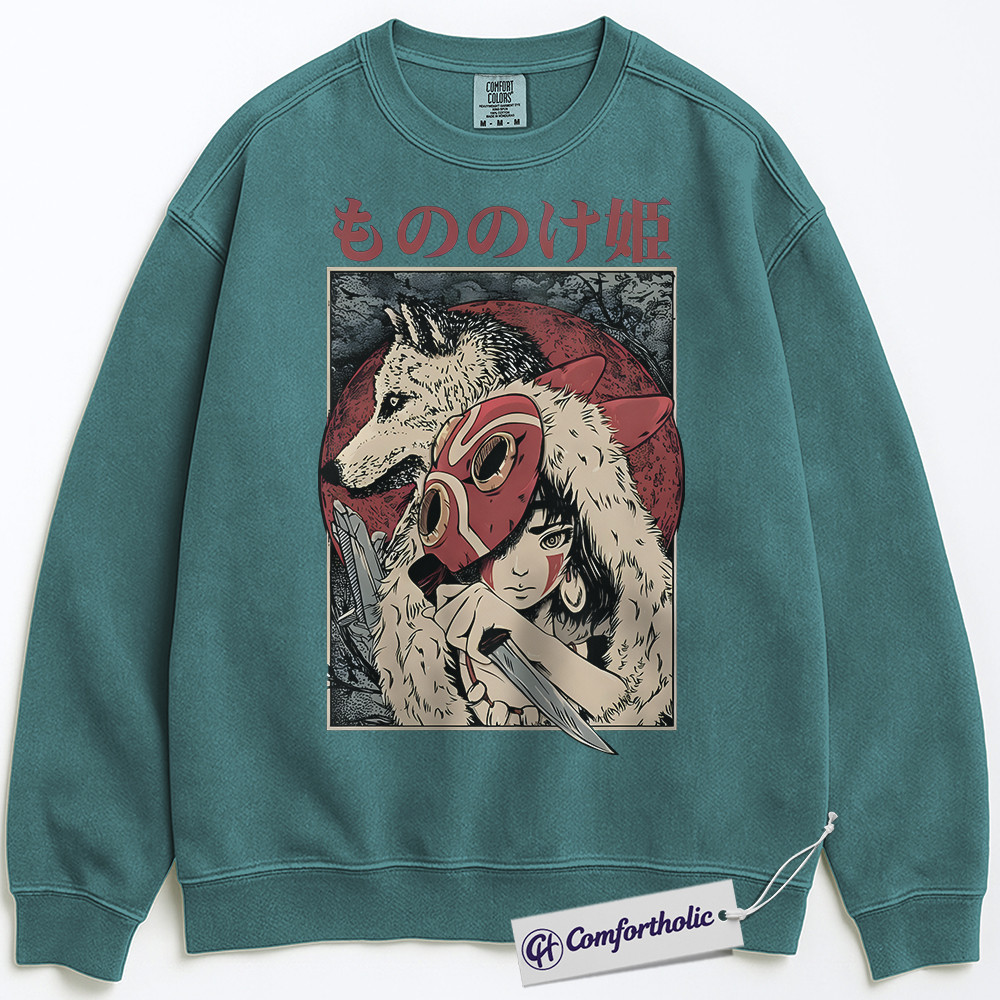 Princess Mononoke Sweatshirt, Studio Ghibli Sweatshirt, Anime Graphic Sweatshirt, Christmas Comfort Colors Sweatshirt - Image 7