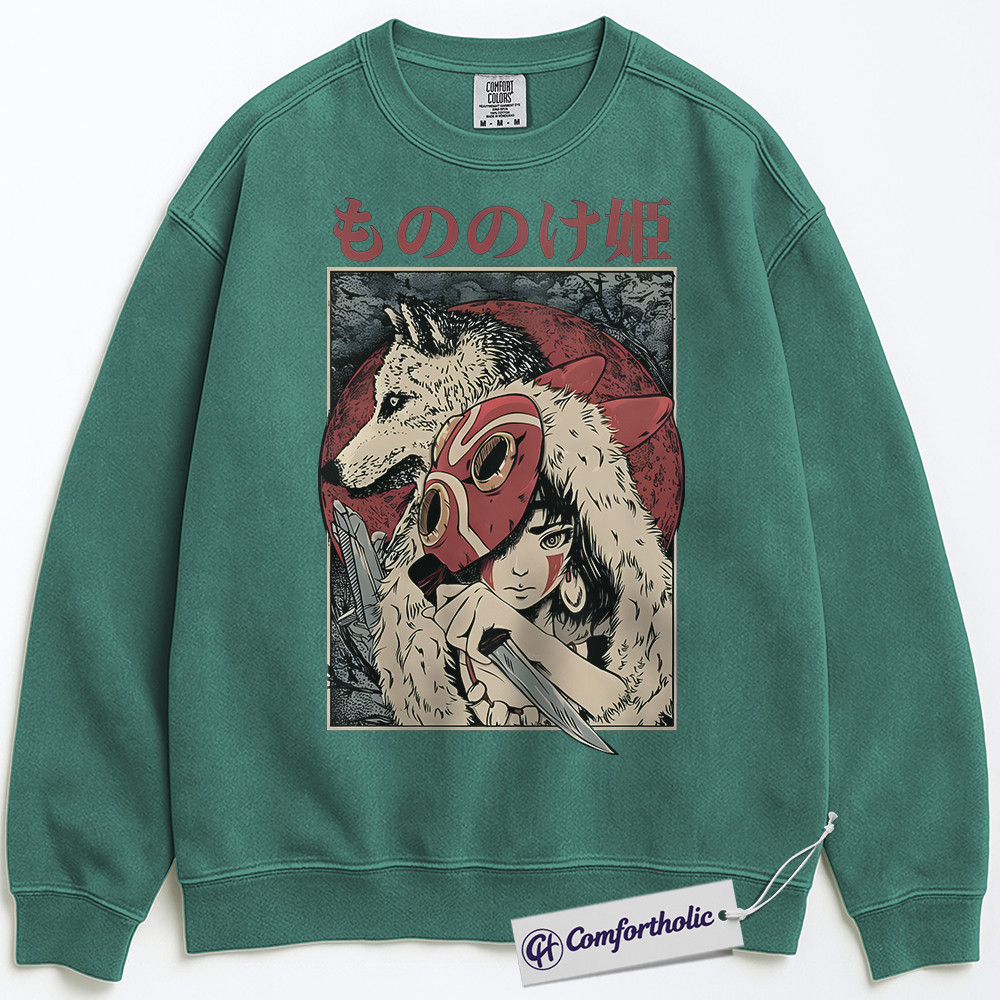 Princess Mononoke Sweatshirt, Studio Ghibli Sweatshirt, Anime Graphic Sweatshirt, Christmas Comfort Colors Sweatshirt - Image 6