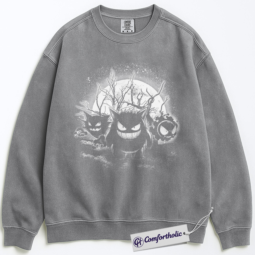 Pokemon Sweatshirt, Gengar, Gastly & Haunter Sweatshirt, Anime Graphic Sweatshirt, Comfort Colors Sweatshirt - Image 2