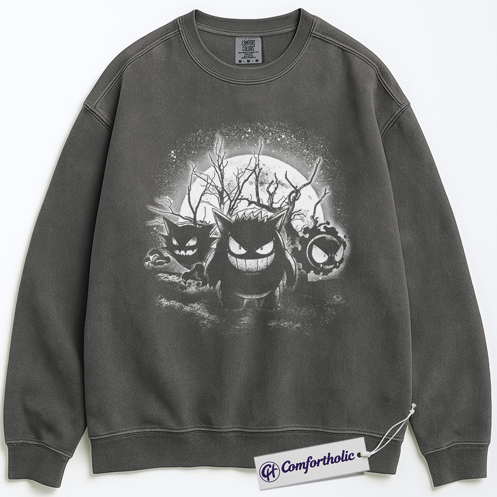 Pokemon Sweatshirt, Gengar, Gastly & Haunter Sweatshirt, Anime Graphic Sweatshirt, Comfort Colors Sweatshirt