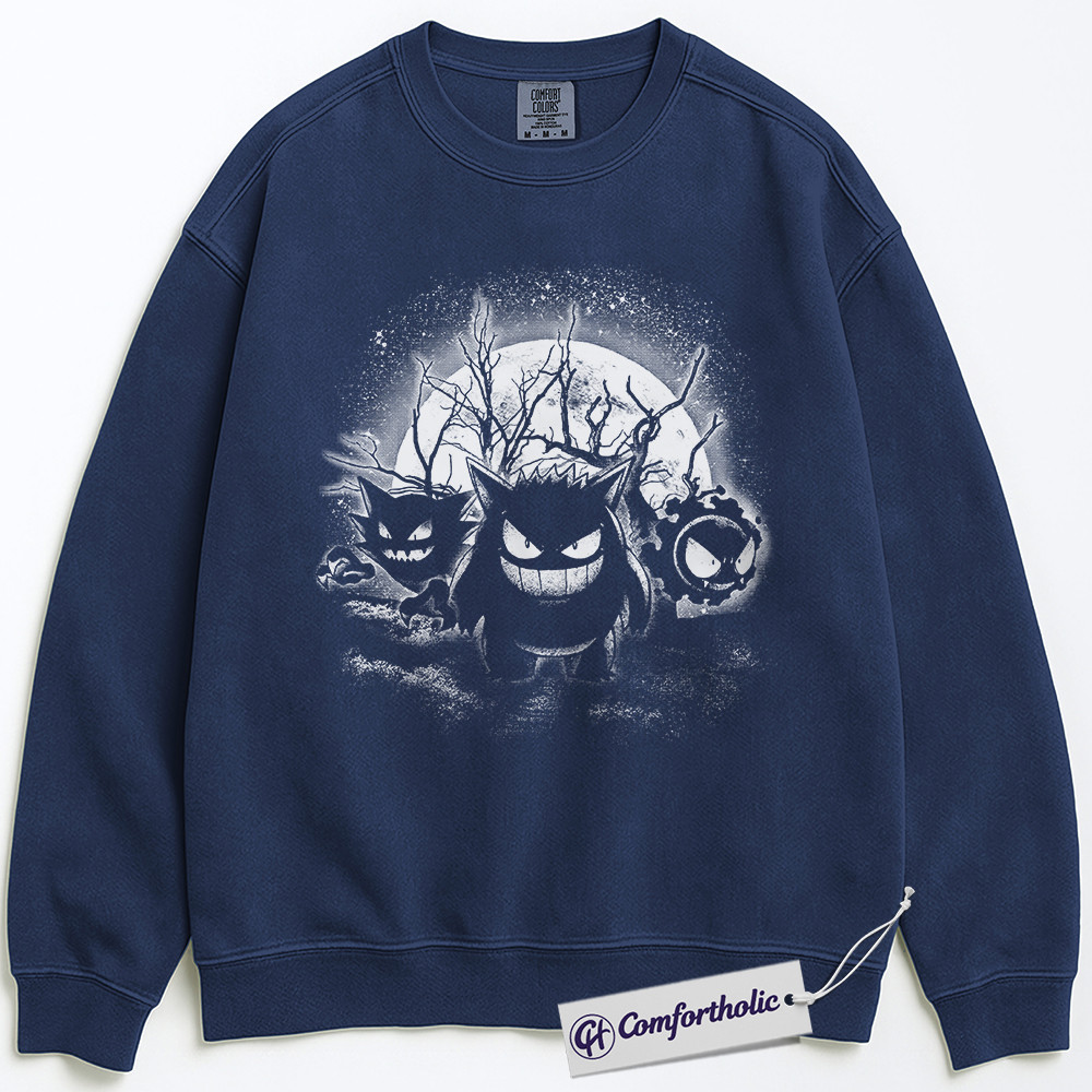 Pokemon Sweatshirt, Gengar, Gastly & Haunter Sweatshirt, Anime Graphic Sweatshirt, Comfort Colors Sweatshirt - Image 3