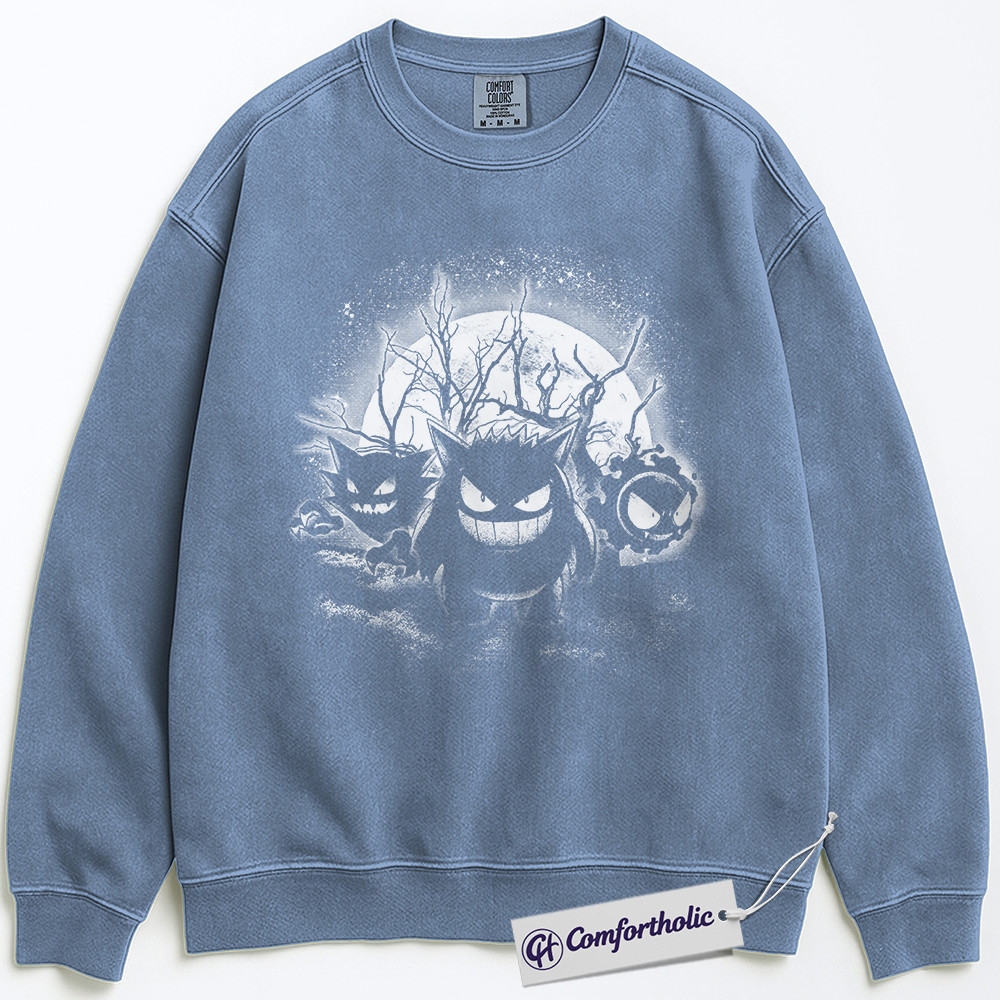 Pokemon Sweatshirt, Gengar, Gastly & Haunter Sweatshirt, Anime Graphic Sweatshirt, Comfort Colors Sweatshirt - Image 4