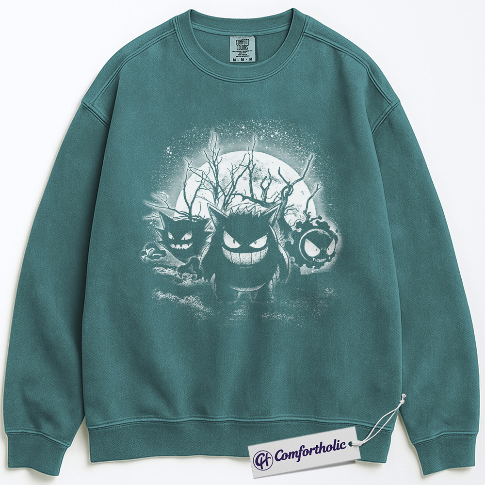 Pokemon Sweatshirt, Gengar, Gastly & Haunter Sweatshirt, Anime Graphic Sweatshirt, Comfort Colors Sweatshirt - Image 6