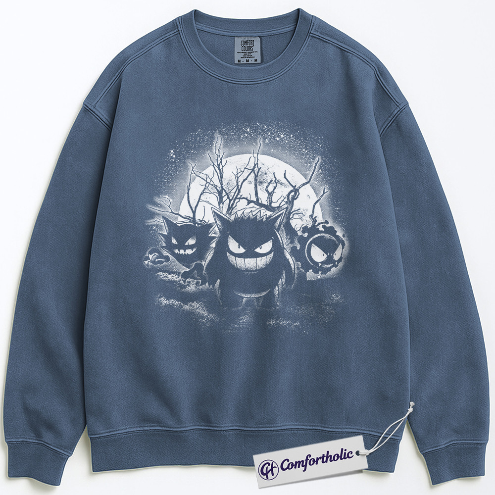 Pokemon Sweatshirt, Gengar, Gastly & Haunter Sweatshirt, Anime Graphic Sweatshirt, Comfort Colors Sweatshirt - Image 7