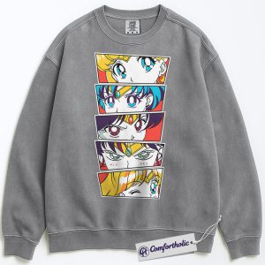 Alternative view of Sailor Moon Sweatshirt, Anime Graphic Sweatshirt, Comfort Colors Sweatshirt