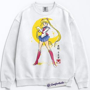 Alternative view of Usagi Tsukino Sweatshirt, Sailor Moon Sweatshirt, Anime Graphic Pullover, Comfort Colors Sweatshirt
