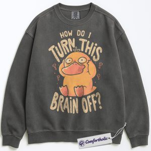 Alternative view of Psyduck Sweatshirt, PKM Sweatshirt, Anime Graphic Pullover, Comfort Colors Sweatshirt
