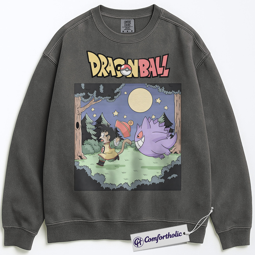 Gengar Sweatshirt, Son Goku Sweatshirt, Dragon Ball Sweatshirt, PKM Sweatshirt, Anime Graphic Pullover, Comfort Colors Sweatshirt - Image 4
