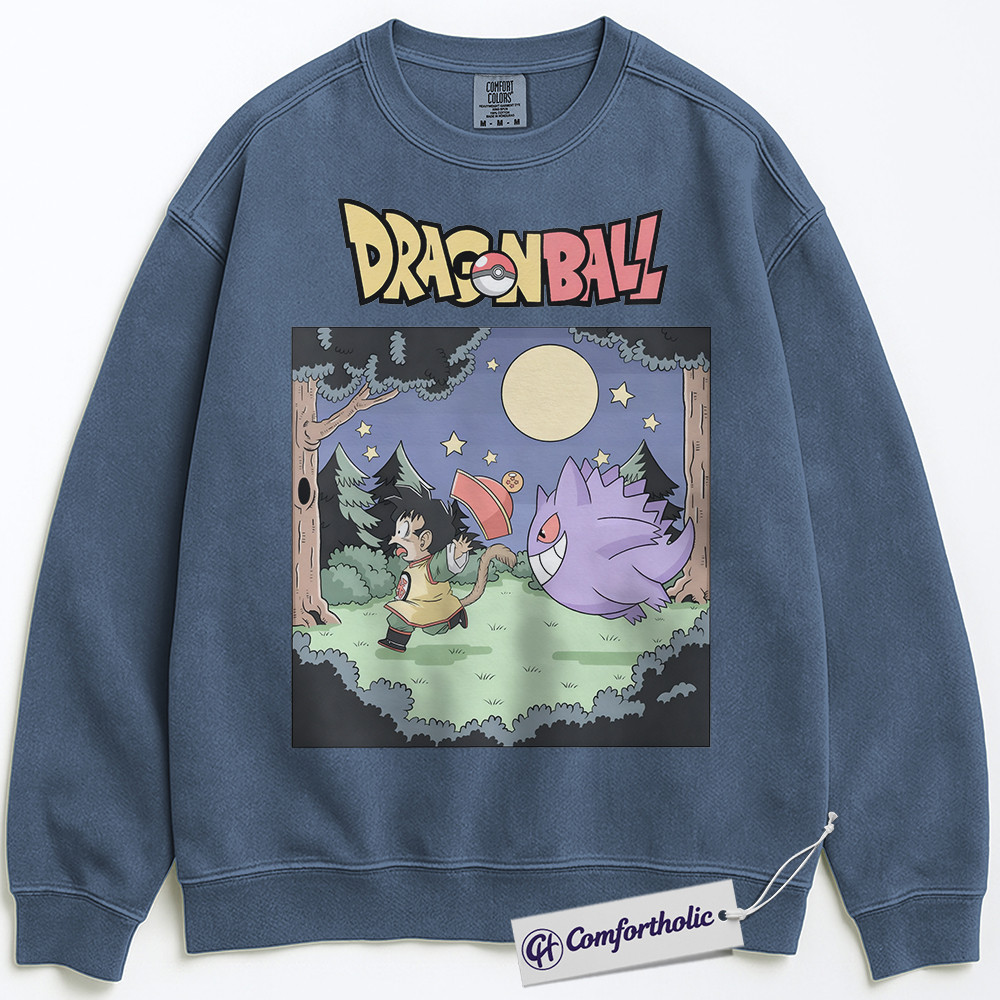 Gengar Sweatshirt, Son Goku Sweatshirt, Dragon Ball Sweatshirt, PKM Sweatshirt, Anime Graphic Pullover, Comfort Colors Sweatshirt - Image 9