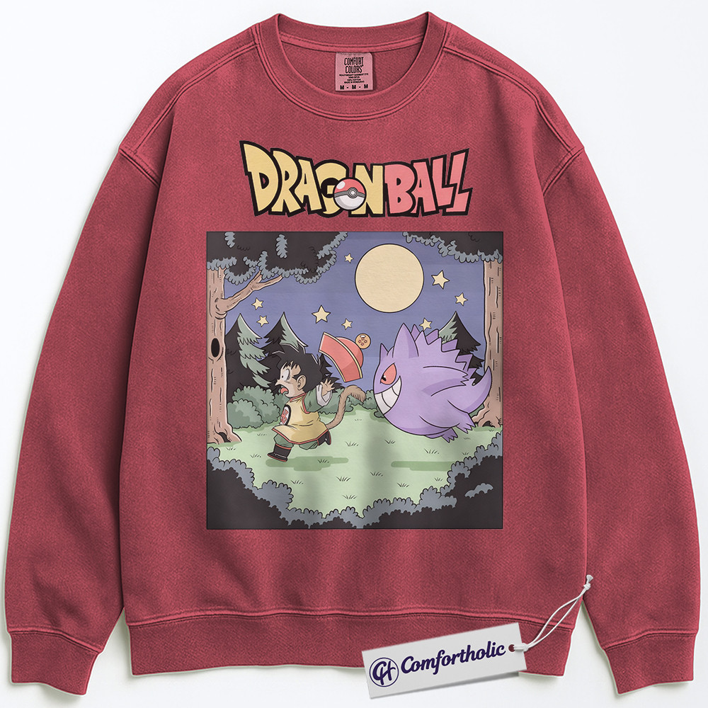 Gengar Sweatshirt, Son Goku Sweatshirt, Dragon Ball Sweatshirt, PKM Sweatshirt, Anime Graphic Pullover, Comfort Colors Sweatshirt