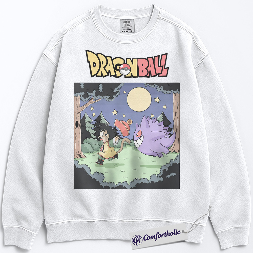 Gengar Sweatshirt, Son Goku Sweatshirt, Dragon Ball Sweatshirt, PKM Sweatshirt, Anime Graphic Pullover, Comfort Colors Sweatshirt - Image 2