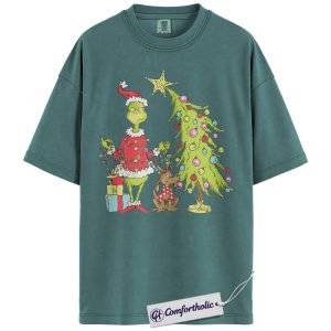 The Grinch Shirt, Christmas T-Shirt, Animated Graphic Tee, Christmas Comfort Colors Shirt