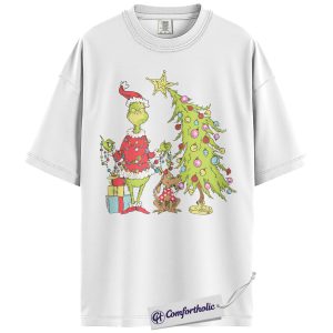 Alternative view of The Grinch Shirt, Christmas T-Shirt, Animated Graphic Tee, Christmas Comfort Colors Shirt