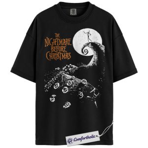 The Nightmare Before Christmas Shirt, Christmas T-Shirt, Animated Graphic Tee, Christmas Comfort Colors Shirt