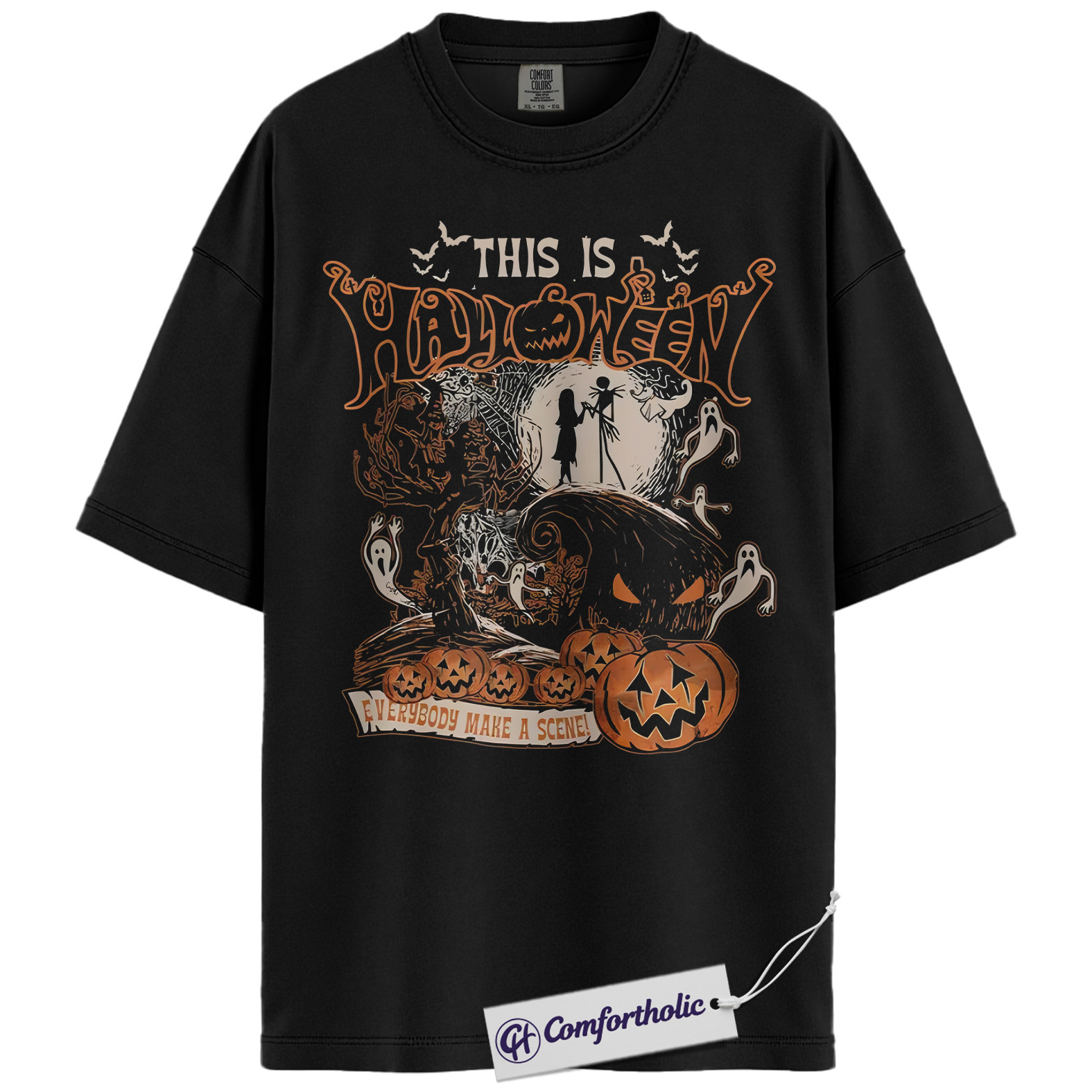 The Nightmare Before Christmas Shirt, Christmas T-Shirt, Animated Graphic Tee, Christmas Comfort Colors Shirt