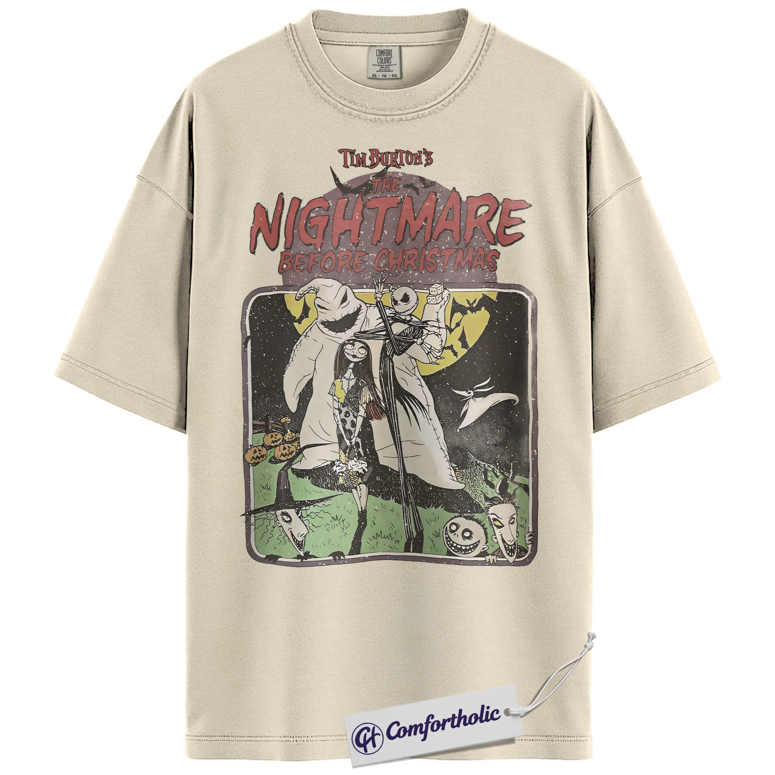 The Nightmare Before Christmas Shirt, Christmas T-Shirt, Animated Graphic Tee, Christmas Comfort Colors Shirt - Image 5