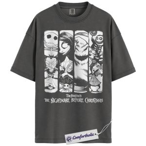 Alternative view of The Nightmare Before Christmas Shirt, Christmas T-Shirt, Animated Graphic Tee, Christmas Comfort Colors Shirt