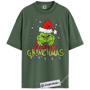 The Grinch Shirt, Christmas T-Shirt, Animated Graphic Tee, Christmas Comfort Colors Shirt
