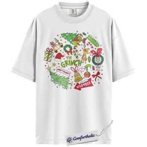 Alternative view of The Grinch Shirt, Christmas T-Shirt, Animated Graphic Tee, Christmas Comfort Colors Shirt
