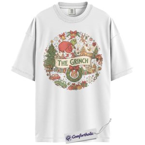 Alternative view of The Grinch Shirt, Christmas T-Shirt, Animated Graphic Tee, Christmas Comfort Colors Shirt