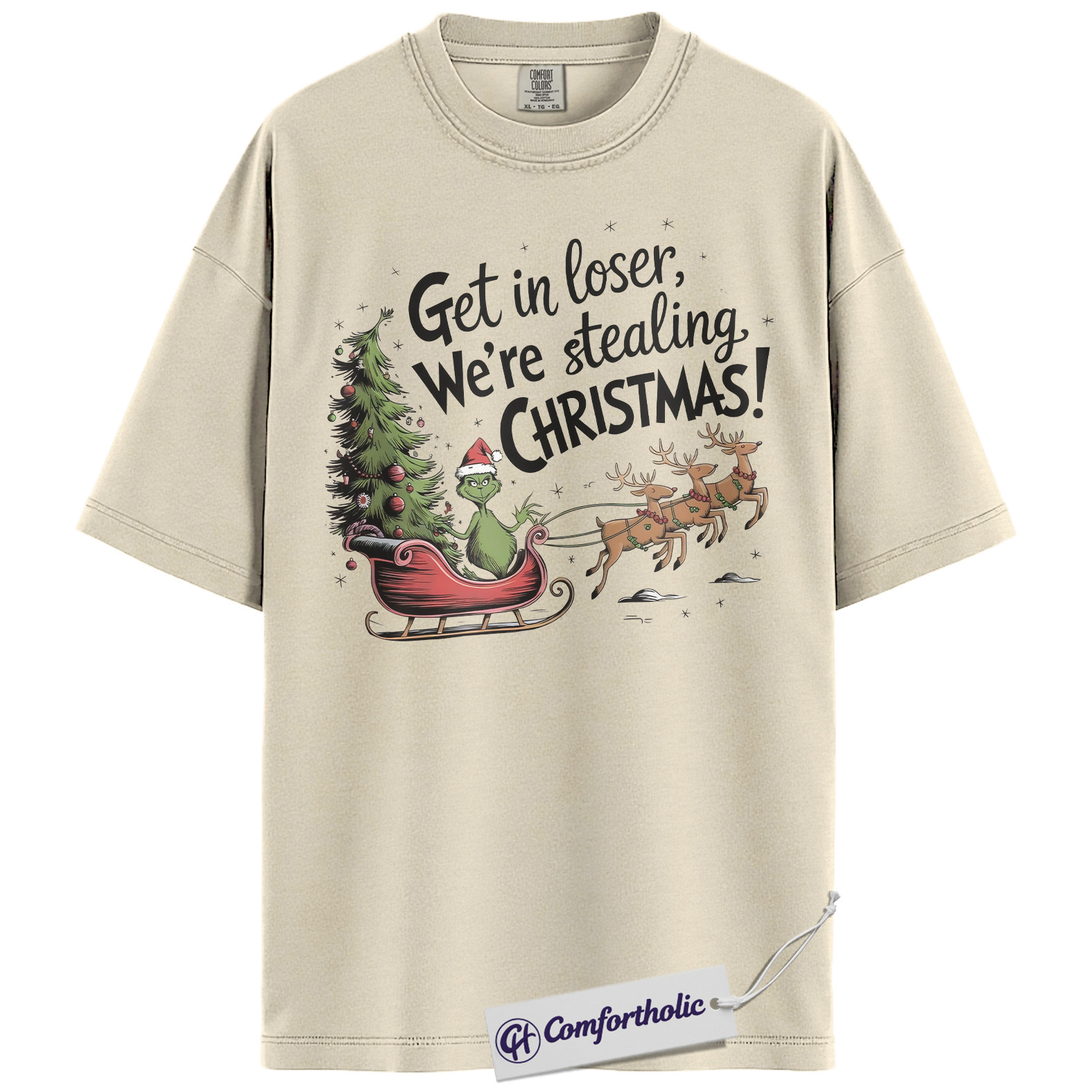 The Grinch Shirt, Christmas T-Shirt, Animated Graphic Tee, Christmas Comfort Colors Shirt - Image 4