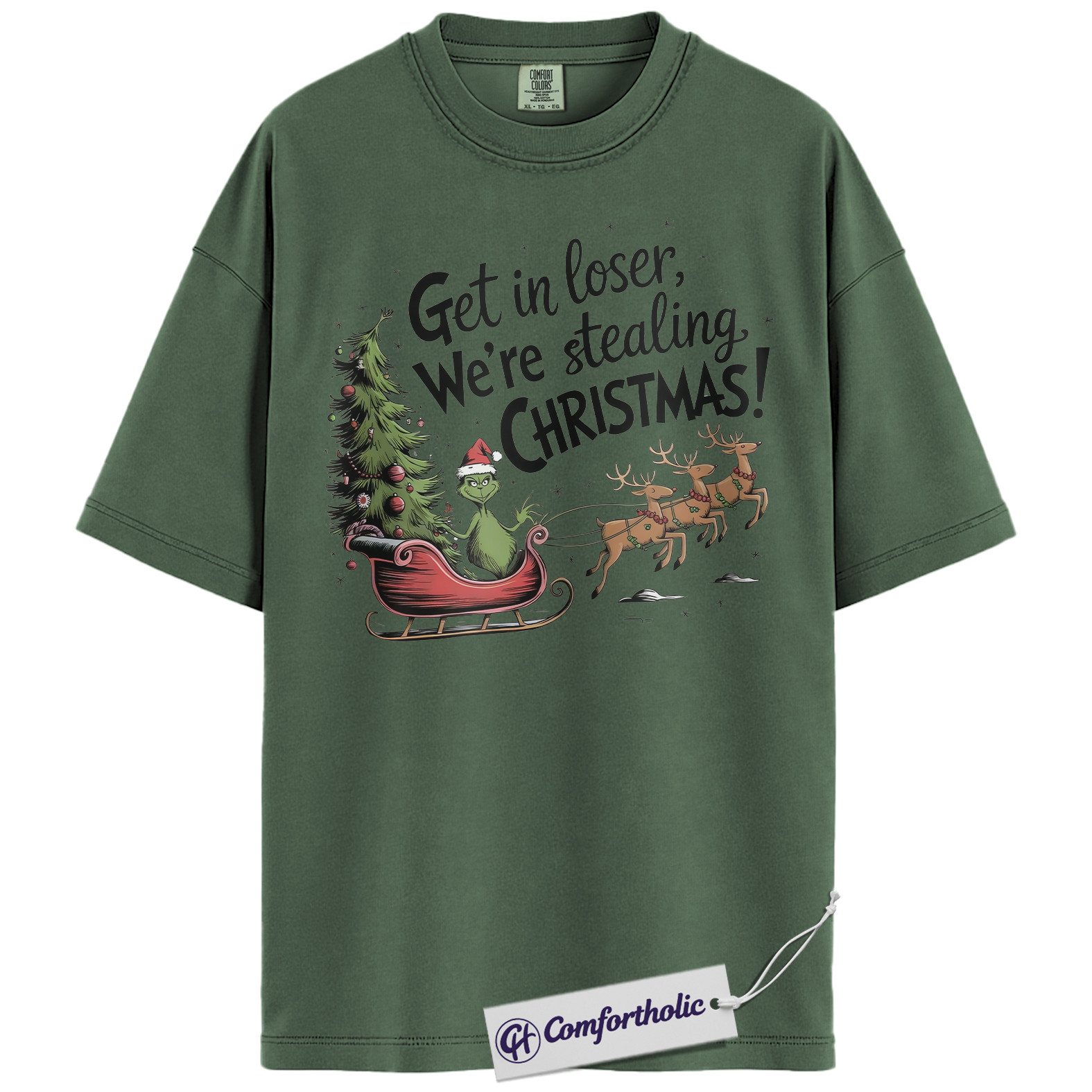 The Grinch Shirt, Christmas T-Shirt, Animated Graphic Tee, Christmas Comfort Colors Shirt - Image 5