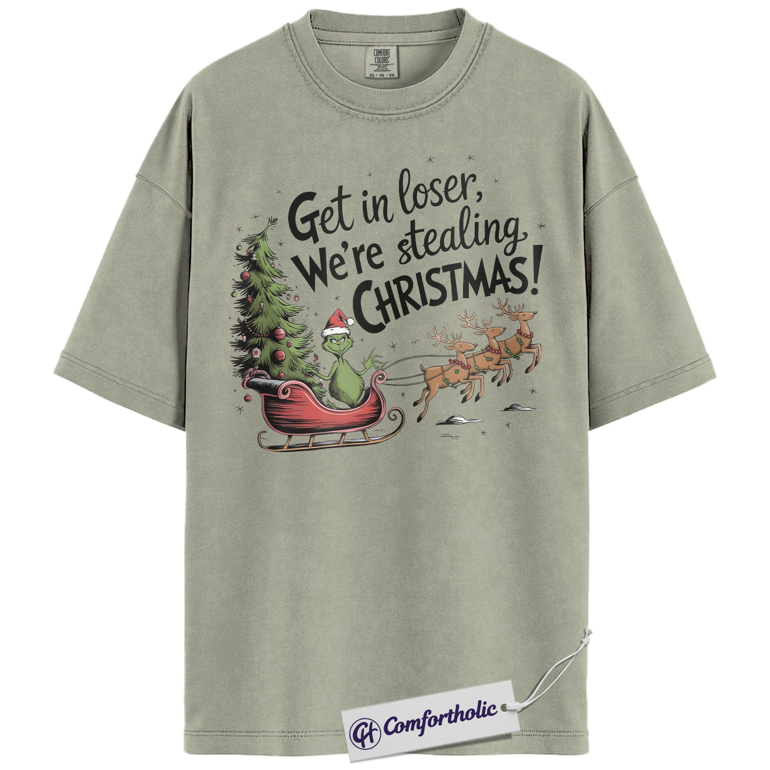 The Grinch Shirt, Christmas T-Shirt, Animated Graphic Tee, Christmas Comfort Colors Shirt - Image 6