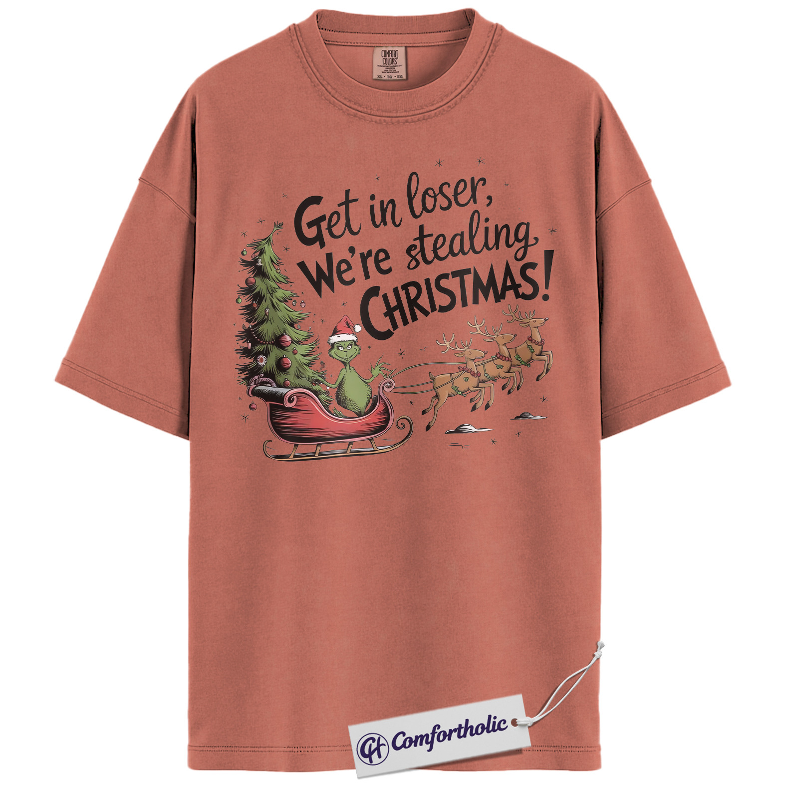 The Grinch Shirt, Christmas T-Shirt, Animated Graphic Tee, Christmas Comfort Colors Shirt - Image 7