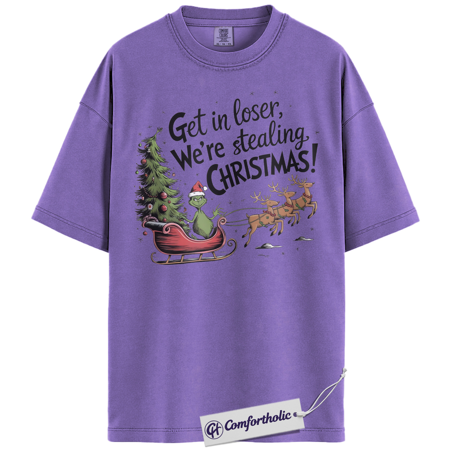 The Grinch Shirt, Christmas T-Shirt, Animated Graphic Tee, Christmas Comfort Colors Shirt - Image 19