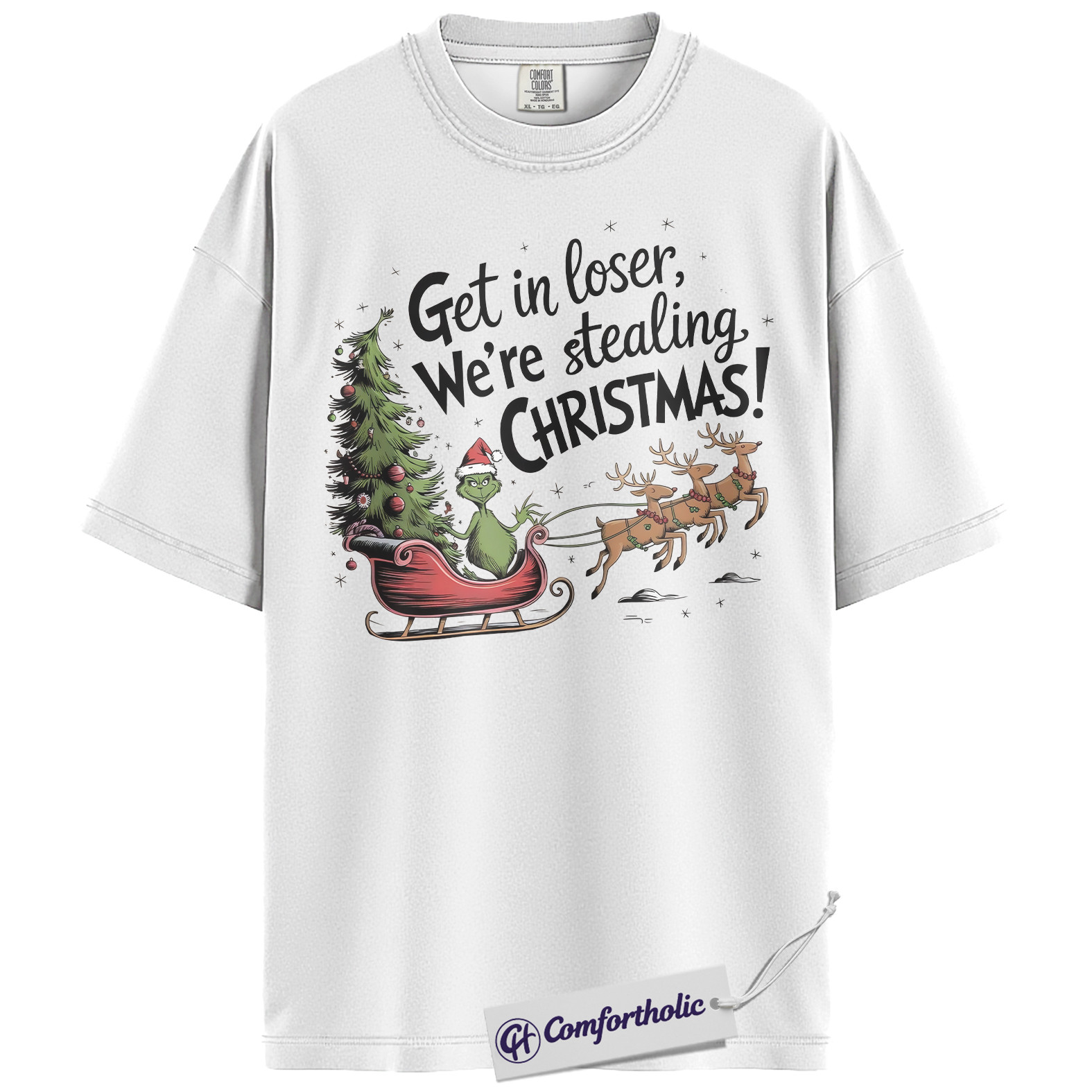 The Grinch Shirt, Christmas T-Shirt, Animated Graphic Tee, Christmas Comfort Colors Shirt - Image 2