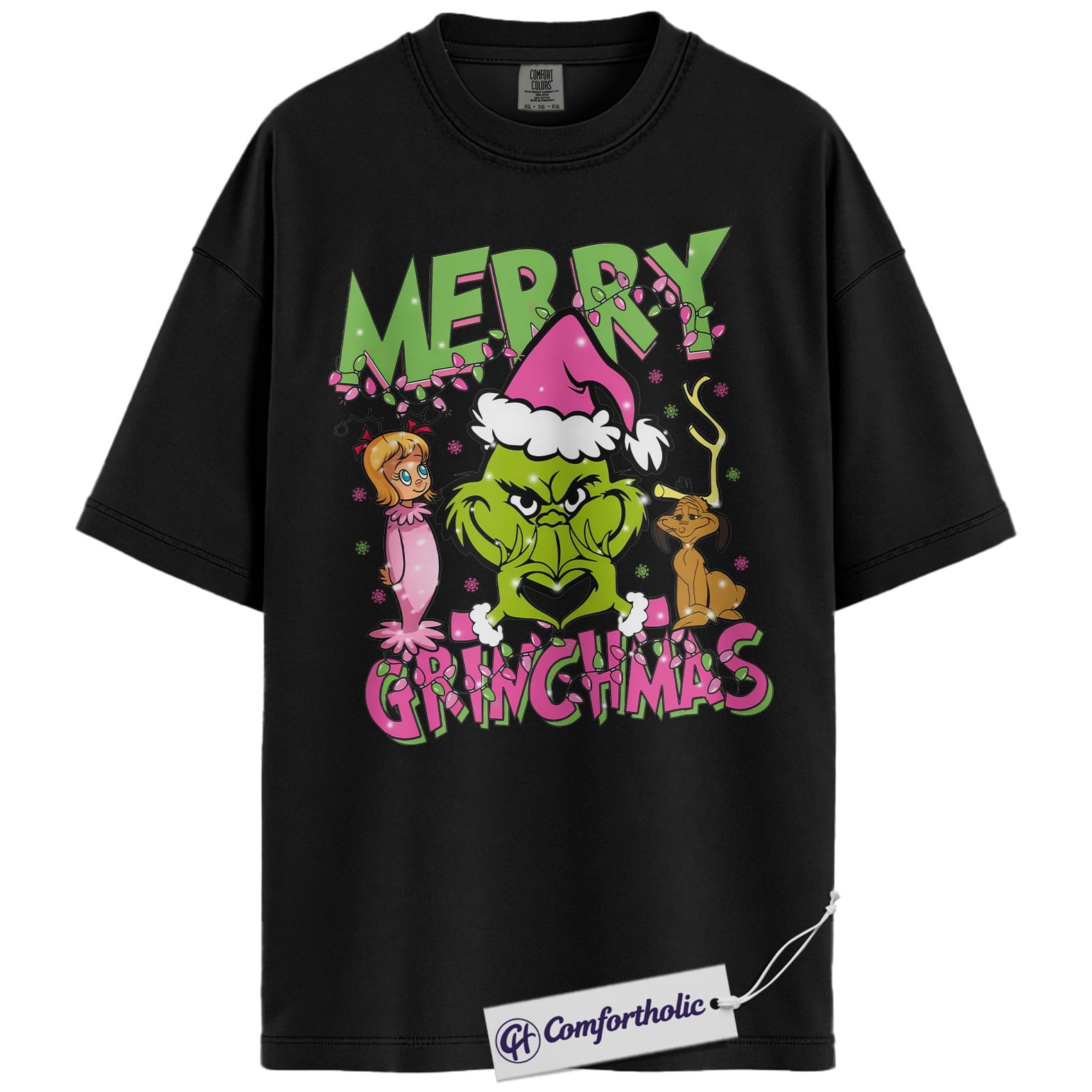 The Grinch Shirt, Christmas T-Shirt, Animated Graphic Tee, Christmas Comfort Colors Shirt - Image 3