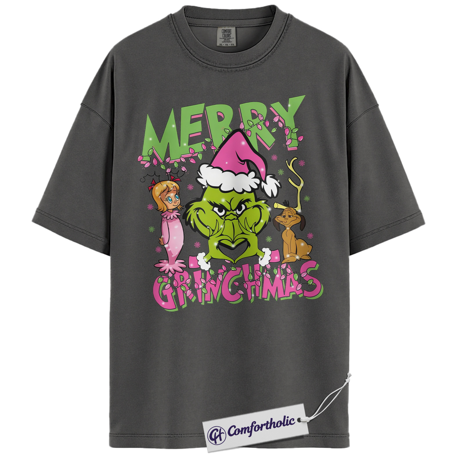 The Grinch Shirt, Christmas T-Shirt, Animated Graphic Tee, Christmas Comfort Colors Shirt - Image 4